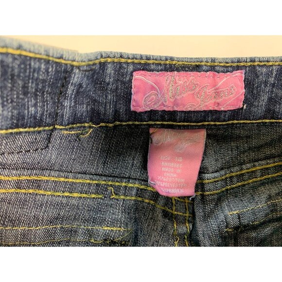 Miss Jeans Girls Size 14 Bling Flip Back Pockets Straight Leg Jeans - Picture 6 of 6